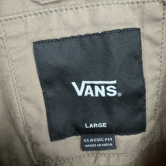 VANS Campus Classic Fit Barn Style Corduroy Collar Tan/Khaki Shirt Size L - Picture 3 of 10